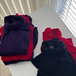 Five Danier Turtlenecks-2 new  plus 3 others
